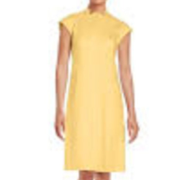 Lafayette 148 New York- Isabella Stretch Cotton Mandarin Collar Dress - Picture 5 of 6